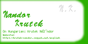 nandor krutek business card